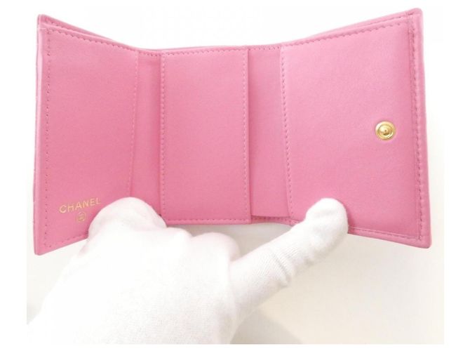 Cartera tri-fold Chanel Boy Line 84432 de piel rosa - vista 7