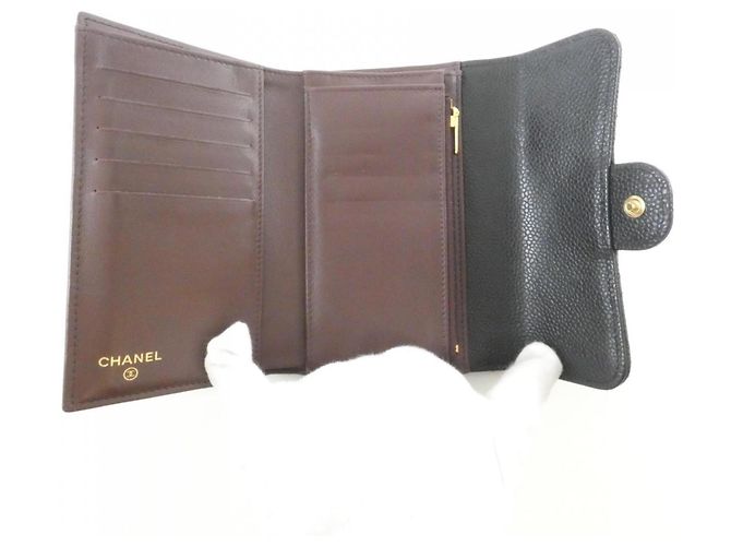 Portafoglio Chanel Timeless Classic Line AP0232 Nero Bordò - vista 6