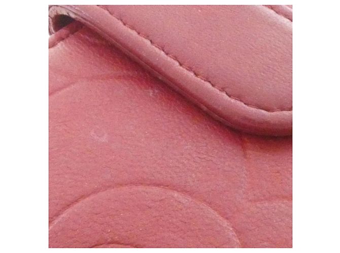 Chanel 47422 Red Leather Tri-Fold Wallet - view 4