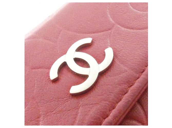 Chanel 47422 Red Leather Tri-Fold Wallet - view 5