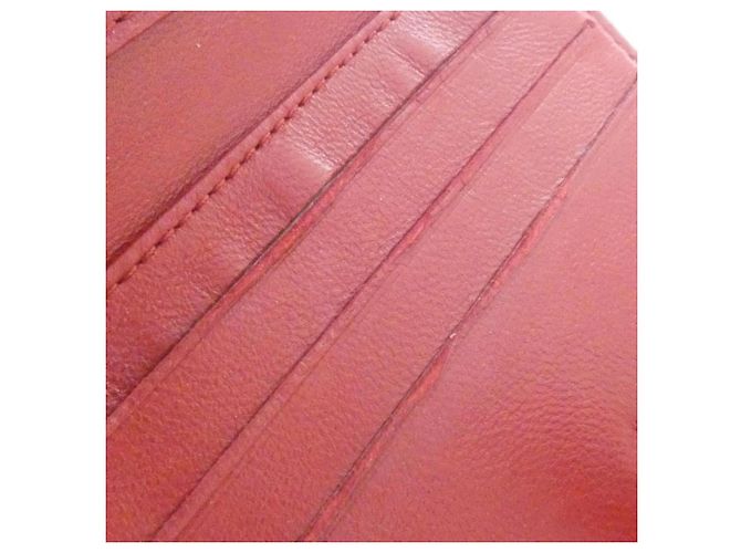 Chanel 47422 Red Leather Tri-Fold Wallet - view 7