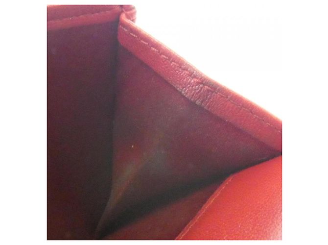 Chanel 47422 Red Leather Tri-Fold Wallet - view 9