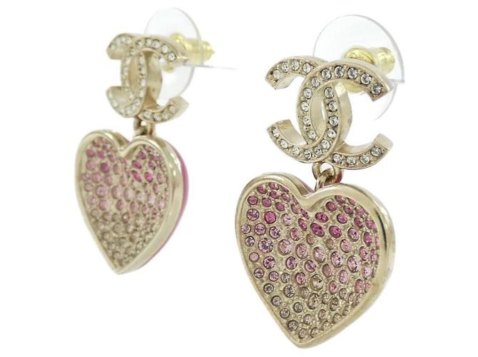 Pendientes de botón Chanel ABA403 Pink Rosa - vista 2