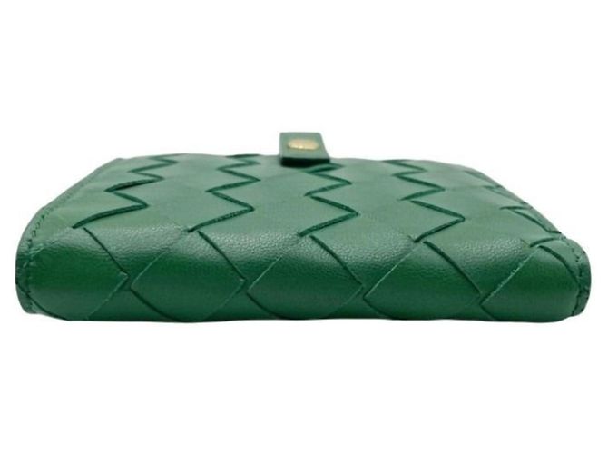 Cartera bi-fold de cuero verde Bottega Veneta - vista 3