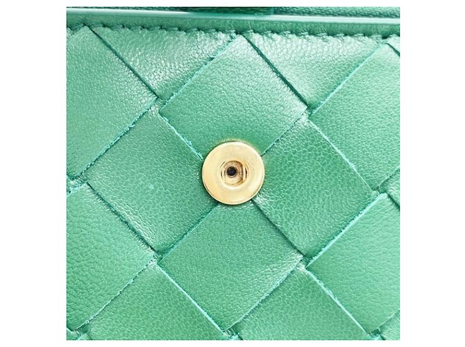 Cartera bi-fold de cuero verde Bottega Veneta - vista 5