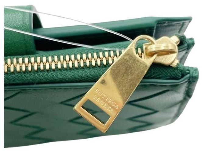 Cartera bi-fold de cuero verde Bottega Veneta - vista 7