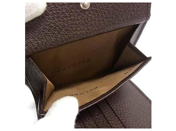 Bulgari Cartera Bvlgari Bifold en cuero marrón Castaño - vista 5