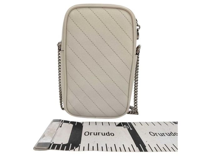 Borsa a tracolla mini con catena GUCCI Blondie Bianco - vista 2