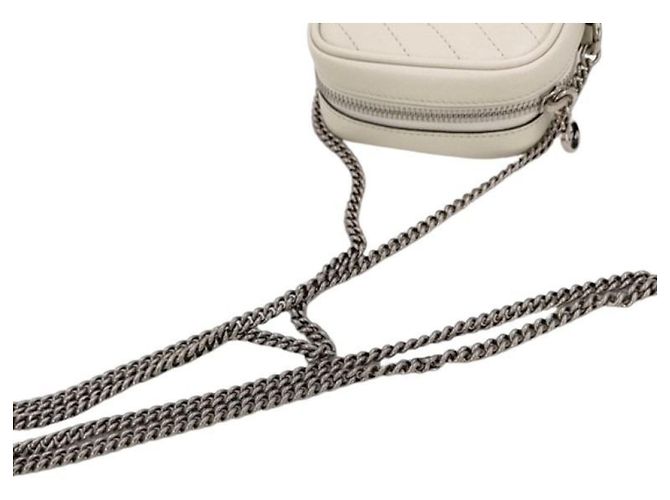 Borsa a tracolla mini con catena GUCCI Blondie Bianco - vista 4