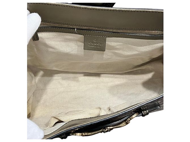 Borsa a tracolla Gucci Horsebit Emily Marrone Argento - vista 5