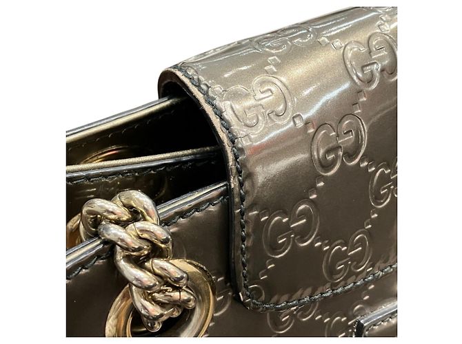 Borsa a tracolla Gucci Horsebit Emily Marrone Argento - vista 7