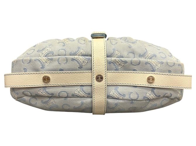 Céline Borsa a tracolla Celine C Macadam Canvas Leather Bianco Blu - vista 3