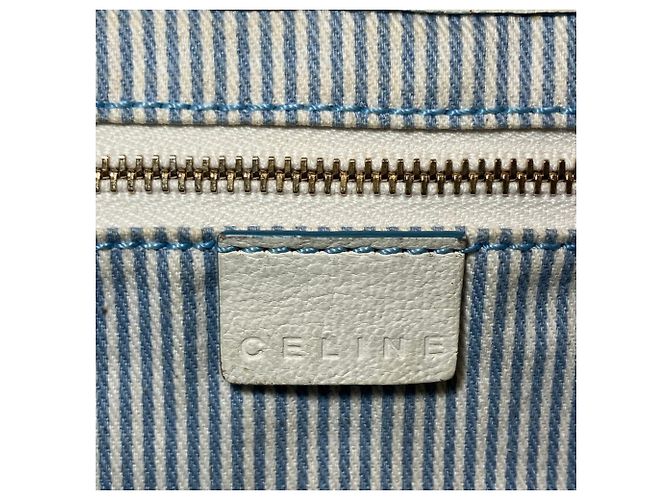 Céline Borsa a tracolla Celine C Macadam Canvas Leather Bianco Blu - vista 4