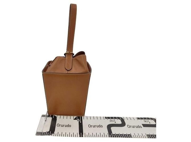Céline Celine Box-Handtasche aus braunem Leder mit Riemen - Ansicht 2