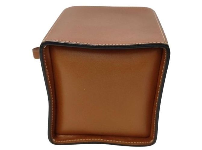 Céline Celine Box-Handtasche aus braunem Leder mit Riemen - Ansicht 3