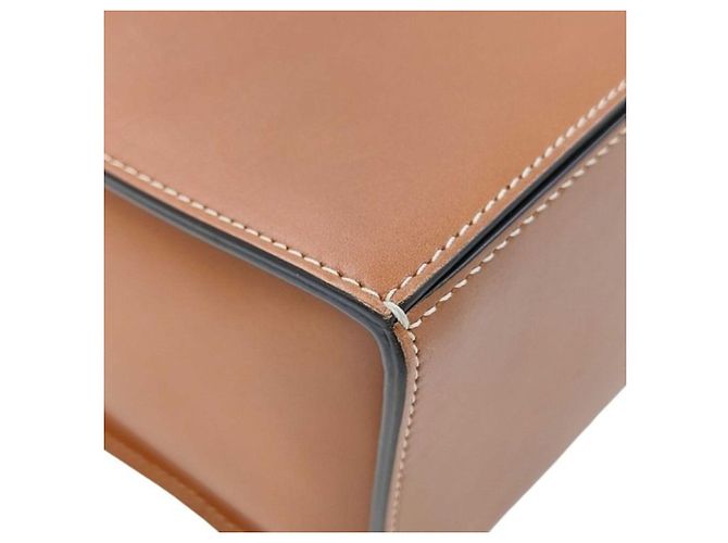 Céline Celine Box-Handtasche aus braunem Leder mit Riemen - Ansicht 4