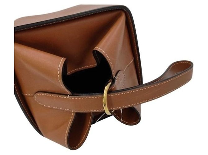 Céline Celine Box-Handtasche aus braunem Leder mit Riemen - Ansicht 5