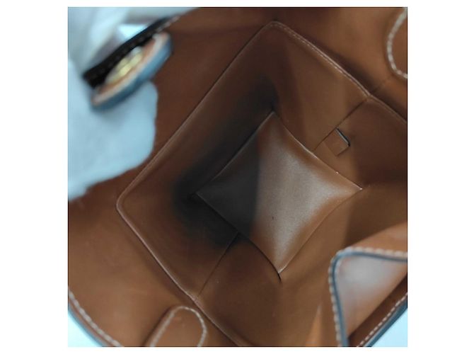 Céline Celine Box-Handtasche aus braunem Leder mit Riemen - Ansicht 7