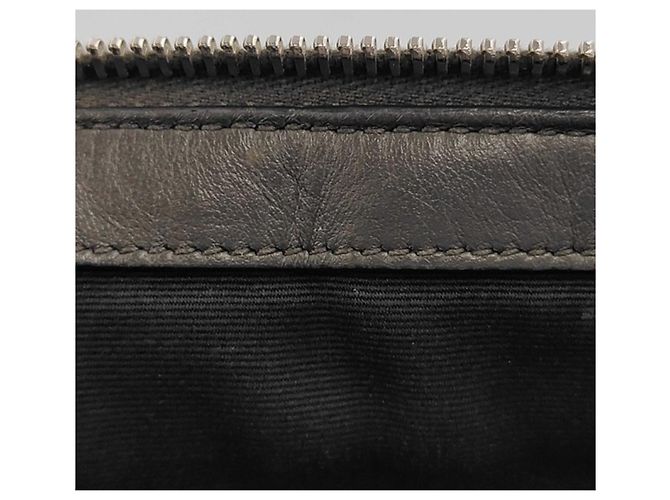 Borsa a pochette in pelle grigia Yves Saint Laurent Marrone - vista 10