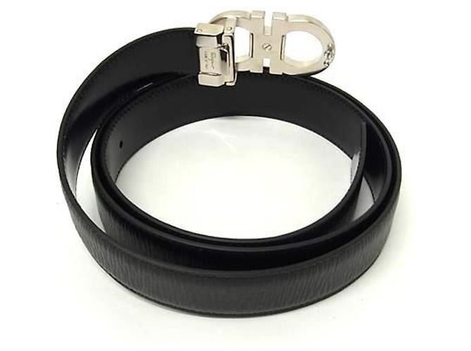 Salvatore Ferragamo Gancini Ledergürtel Schwarz - Ansicht 2