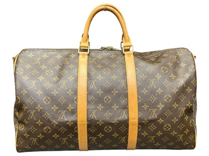 Louis Vuitton Keepall Bandoulière 50 Boston Bag Marrone Monogramma - vista 2
