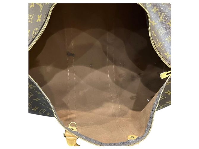 Louis Vuitton Keepall Bandoulière 50 Boston Bag Marrone Monogramma - vista 7