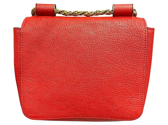 Borsa a tracolla Chloé Elsie Series in pelle di vitello rossa Rosso - vista 2