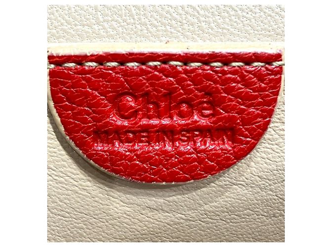 Borsa a tracolla Chloé Elsie Series in pelle di vitello rossa Rosso - vista 4