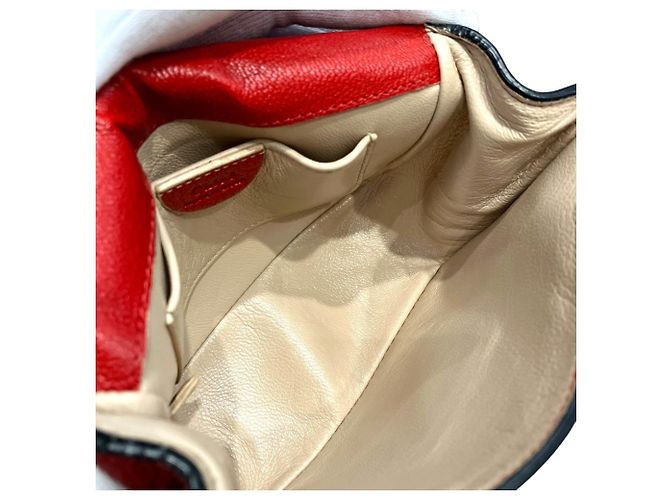 Borsa a tracolla Chloé Elsie Series in pelle di vitello rossa Rosso - vista 6