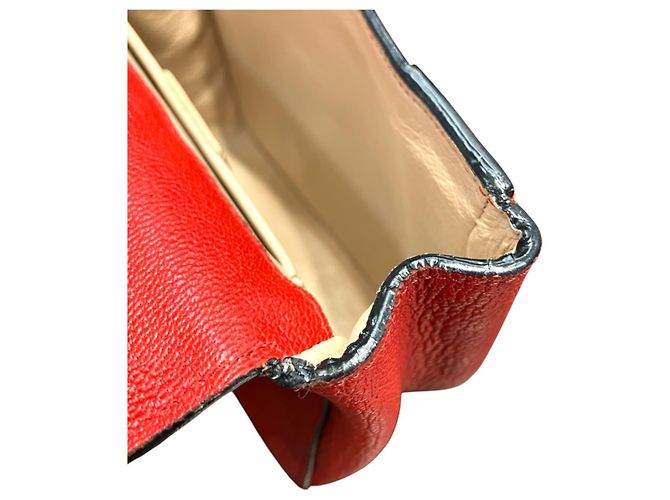 Borsa a tracolla Chloé Elsie Series in pelle di vitello rossa Rosso - vista 9