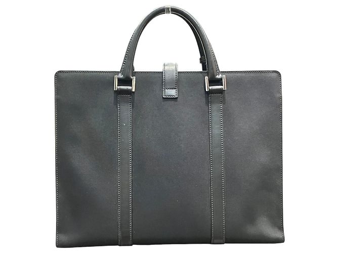 Borsa Business Gucci Canvas Leather 114262 Nero - vista 2