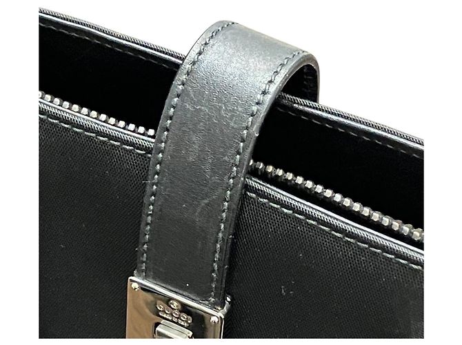 Borsa Business Gucci Canvas Leather 114262 Nero - vista 8