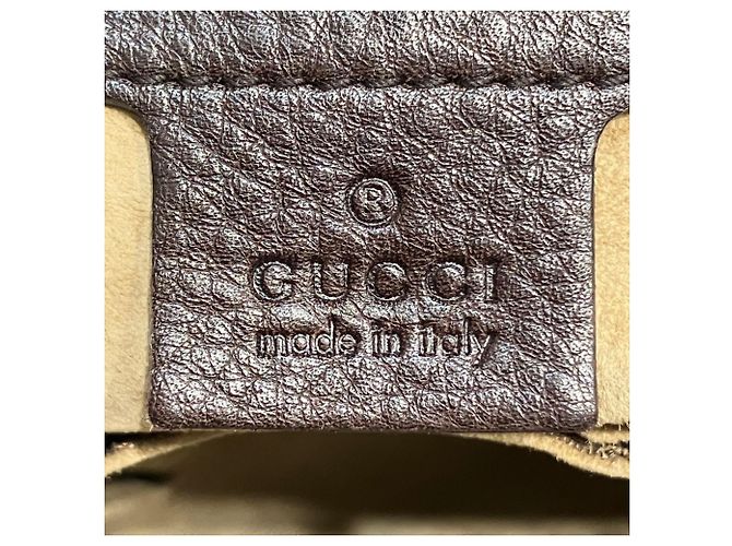 Sac messager Gucci en cuir marron - vue 4