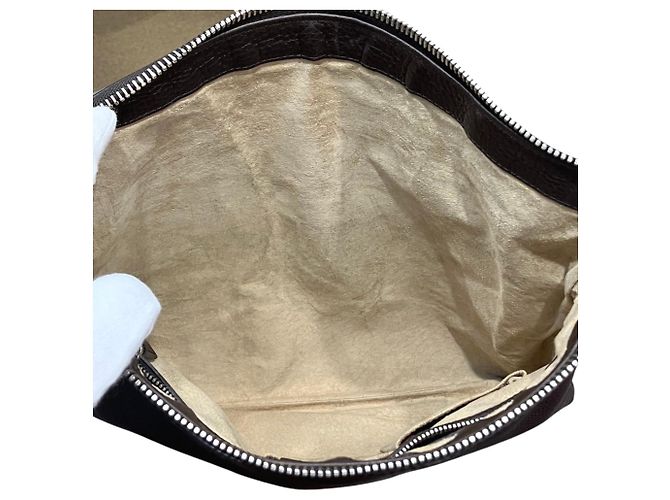 Sac messager Gucci en cuir marron - vue 6