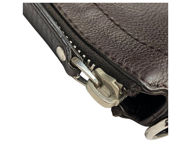 Sac messager Gucci en cuir marron - vue 8
