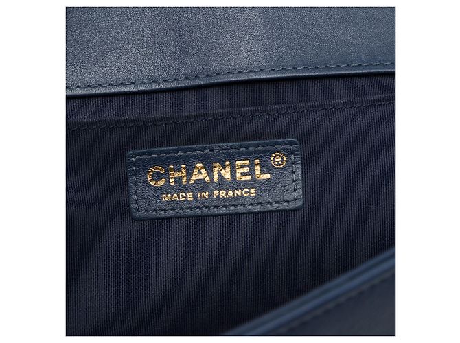 Chanel Blue Old Medium Quilted Lambskin Boy Flap Azul Azul marino - vista 5