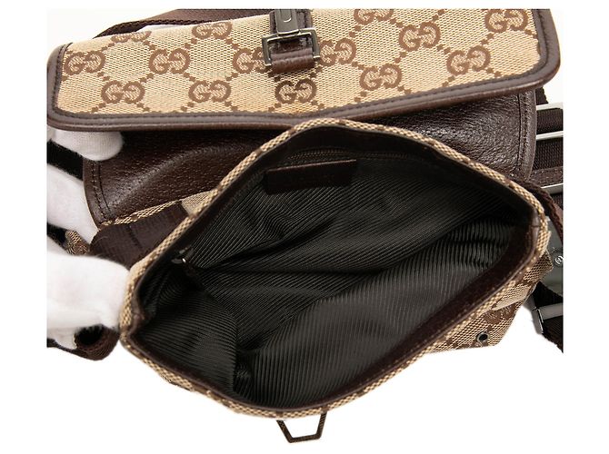 Gucci Jackie Gürteltasche aus beigem GG Canvas - Ansicht 4