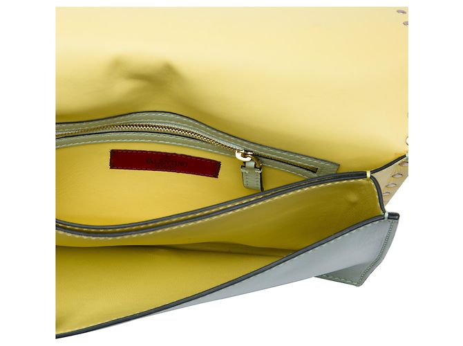 Pochette da polso Valentino Rockstud in nappa blu effetto acquerello Blu chiaro - vista 4