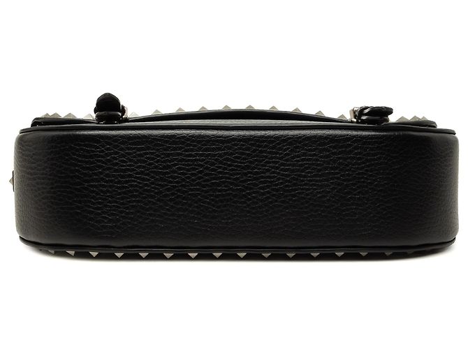 Valentino Rockstud Messenger-Tasche aus schwarzem Leder - Ansicht 3