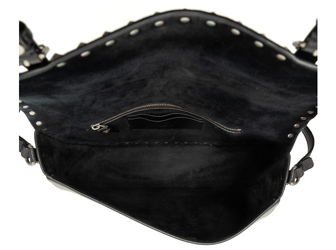 Valentino Rockstud Messenger-Tasche aus schwarzem Leder - Ansicht 4
