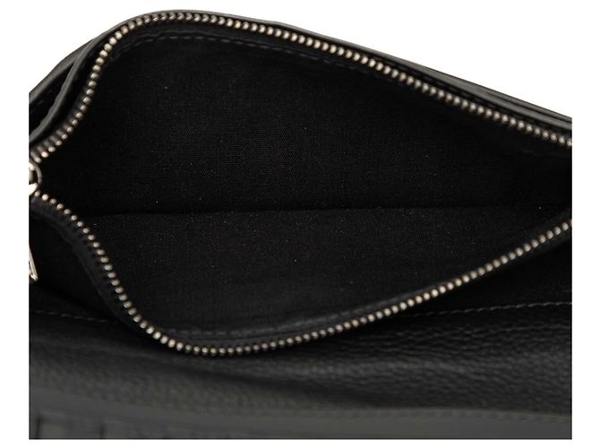 Autre Marque Cartera larga bifold Dior de piel de becerro granulada negra CD Icon Negro - vista 4