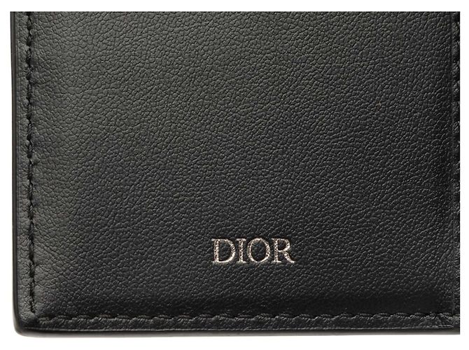 Autre Marque Cartera larga bifold Dior de piel de becerro granulada negra CD Icon Negro - vista 5