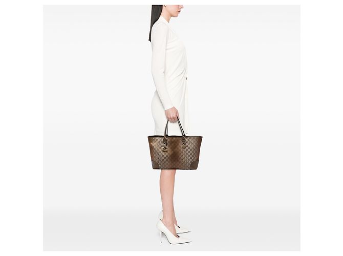Tote Gucci Brown GG Lurex Heart Bit Marrone Bronzo - vista 5
