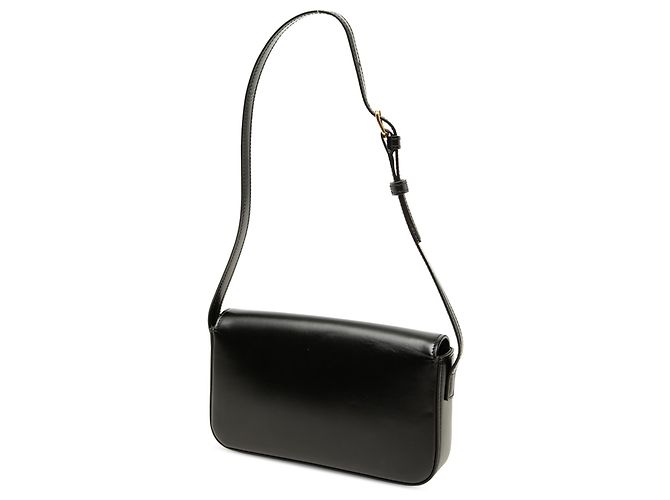 Céline Borsa a tracolla Celine Claude in pelle di vitello lucida nera Triomphe Nero - vista 2