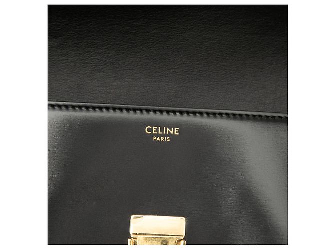 Céline Borsa a tracolla Celine Claude in pelle di vitello lucida nera Triomphe Nero - vista 5