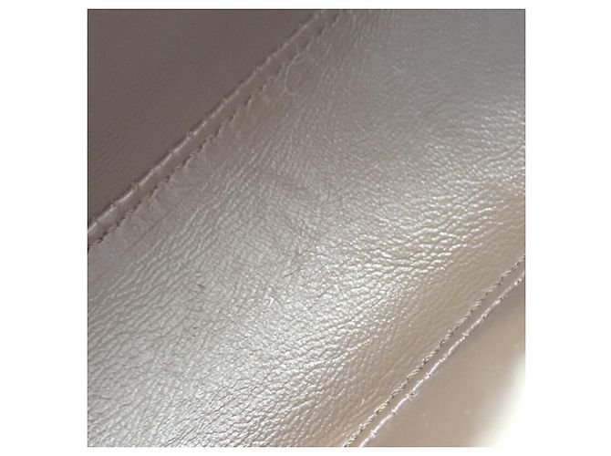 Autre Marque Saint Laurent Le 5 a 7 in camoscio marrone con rifiniture in shearling - vista 4