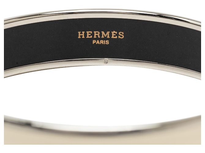 Hermès Caleche Enamel Wide White Armreif 70 Weiß Roh - Ansicht 4