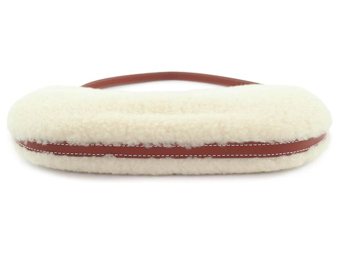 Bolsa conversível Loro Piana Mini em shearling com acabamento em couro de bezerro branco Cru - vista 3