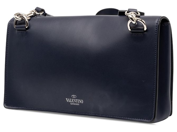 Borsa a tracolla con patta VLTN in pelle nera Valentino Nero - vista 2