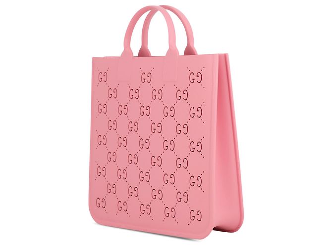 Borsa Tote in Gomma GG per Bambini Gucci Rosa - vista 2